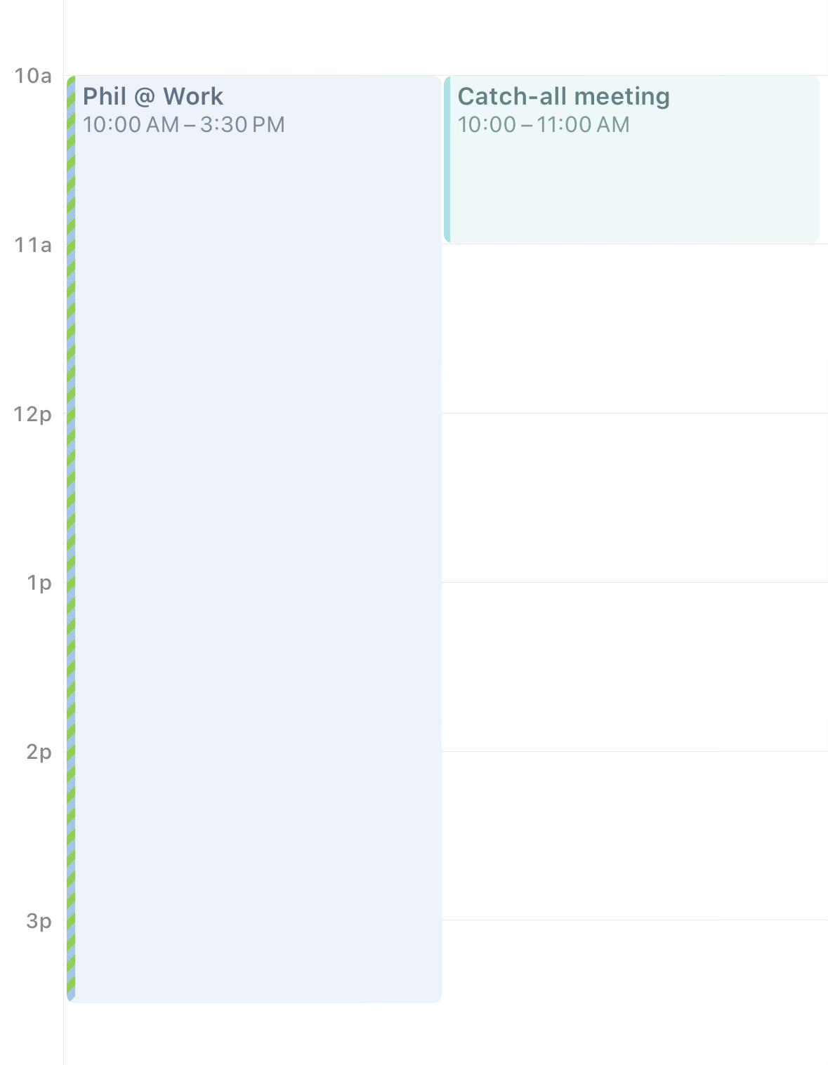 Calendear showing the event once