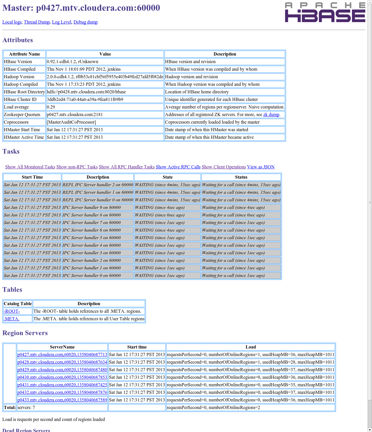 HBase servlet